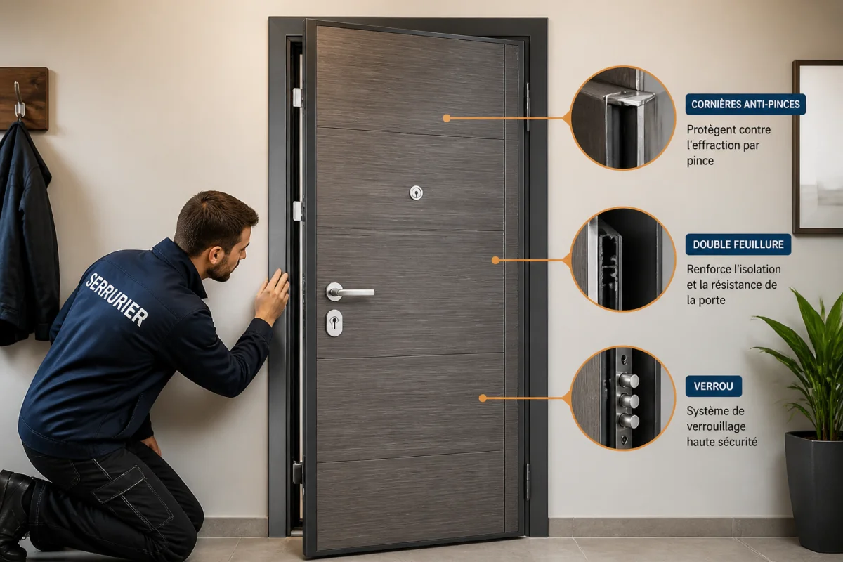 ouverture porte blindée claquée