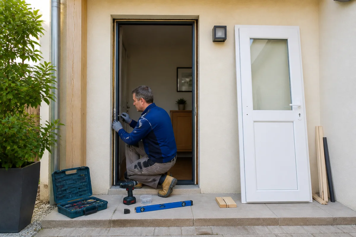 remplacer une porte de service