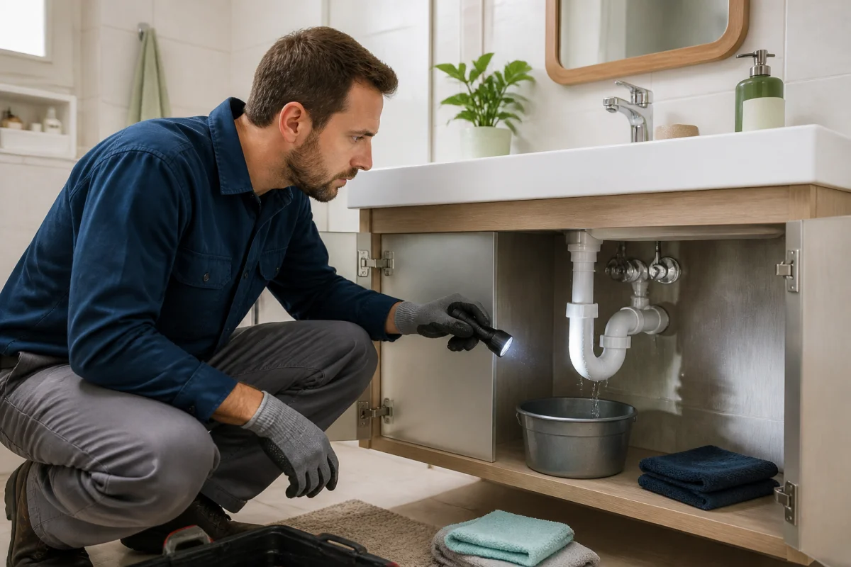 Fuite sous un lavabo comment réagir